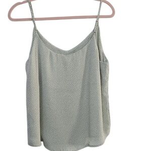 Anthropologie Sage Green Polka Dot Spaghetti Strap Cami